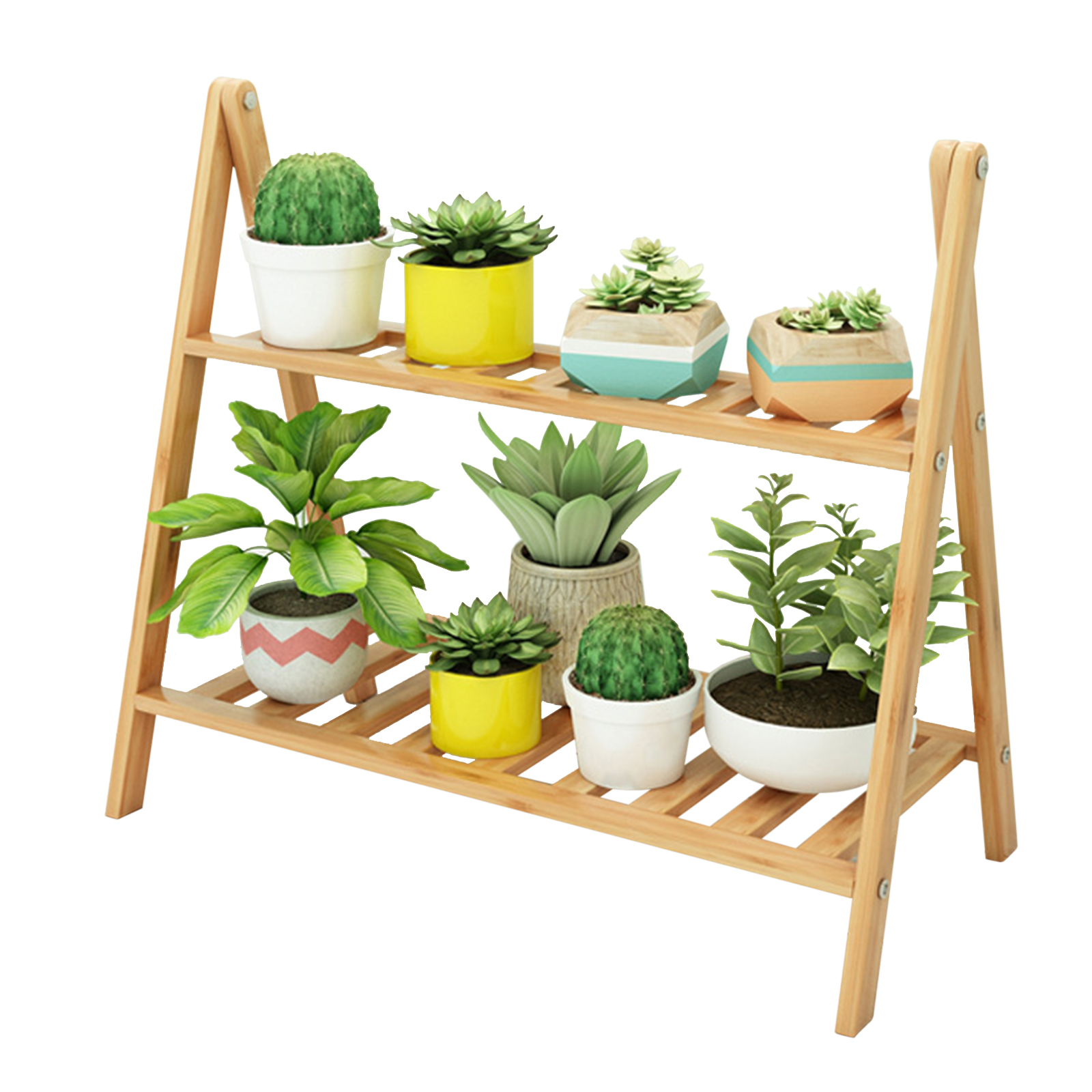 Mehrstufiger, Dekorativer, Freistehender Bambus-blumenständer Für Sukkulenten, Ideal Für Wohnzimmer Oder Balkon.