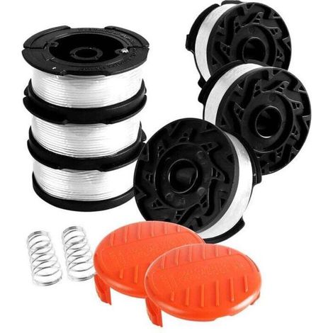 8er-pack Trimmerfadenspulen, Kompatibel Mit Black & Decker Trimmern, Freischneiderfadenspule, 6 Trimmerfäden, 2 Schutzkappen, 2 Federn, Aktionsangebot