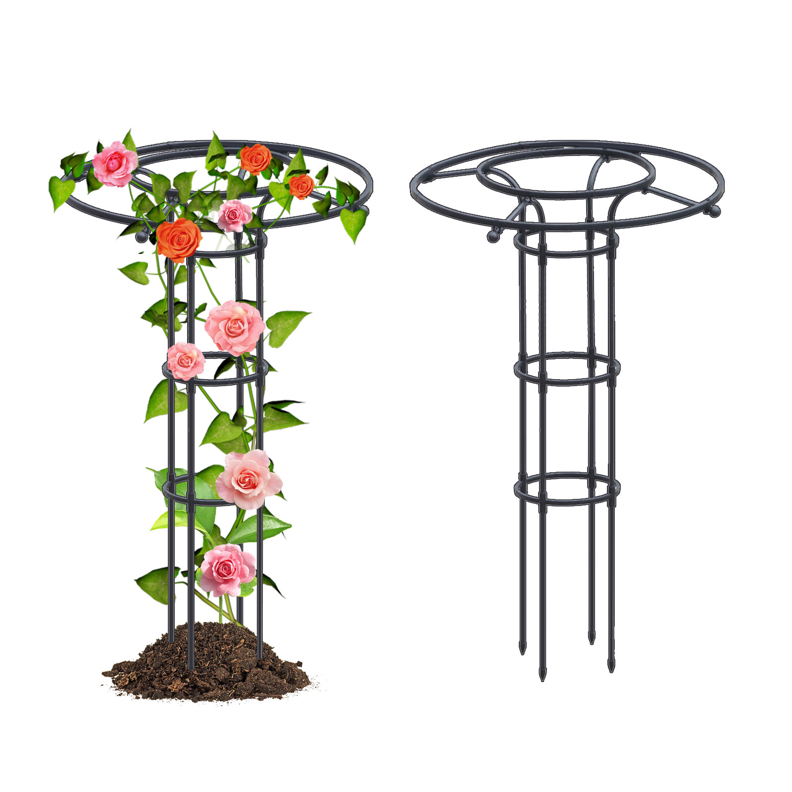 Kletterhilfe, Pilzförmige Stütze Für Topfpflanzen, Weinreben, Rosen, Clematis, Gemüse, Gesamthöhe 120 Cm