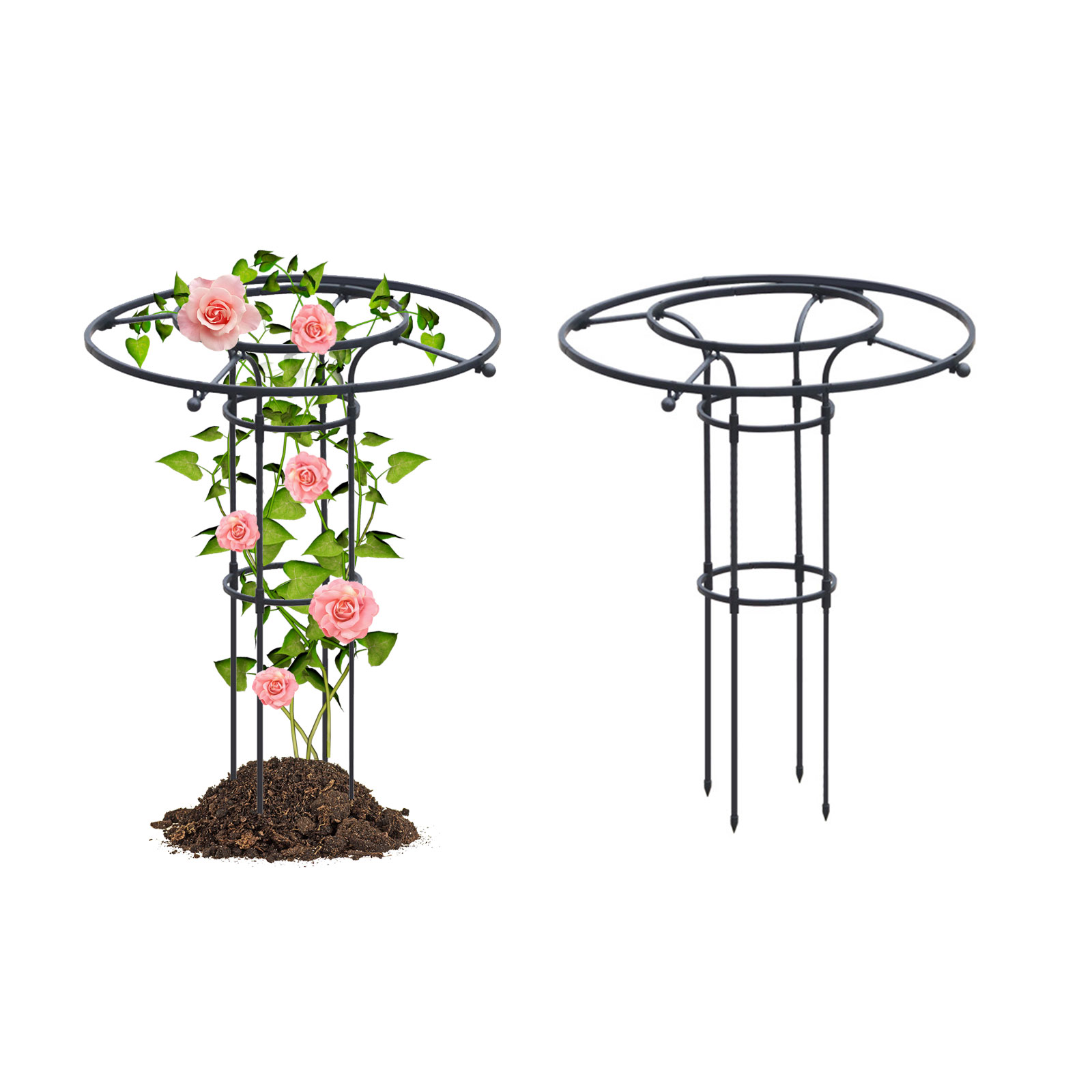 Kletterstütze, Pilzförmige Stütze Für Topfpflanzen, Weinreben, Rosen, Clematis, Gemüse, Gesamthöhe 90 Cm