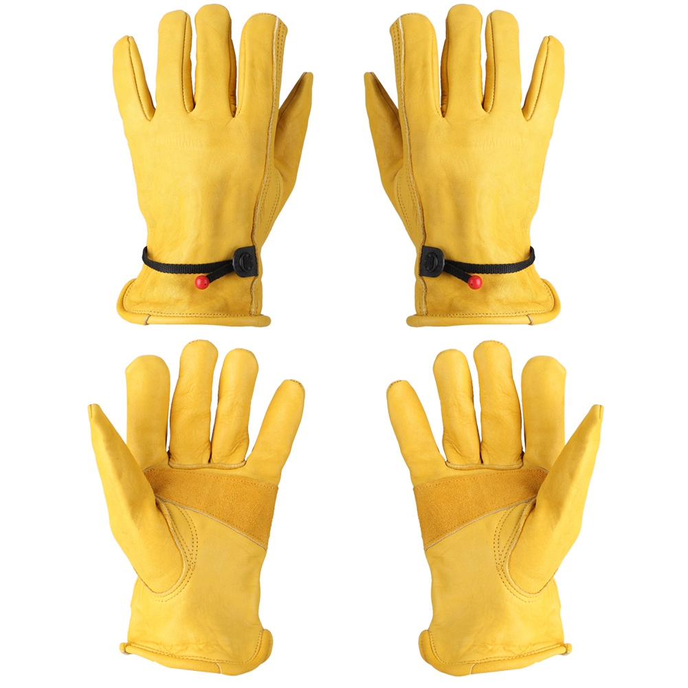 Paar Lederhandschuhe Für Arbeit, Schutz Und Gartenarbeit (größe L).