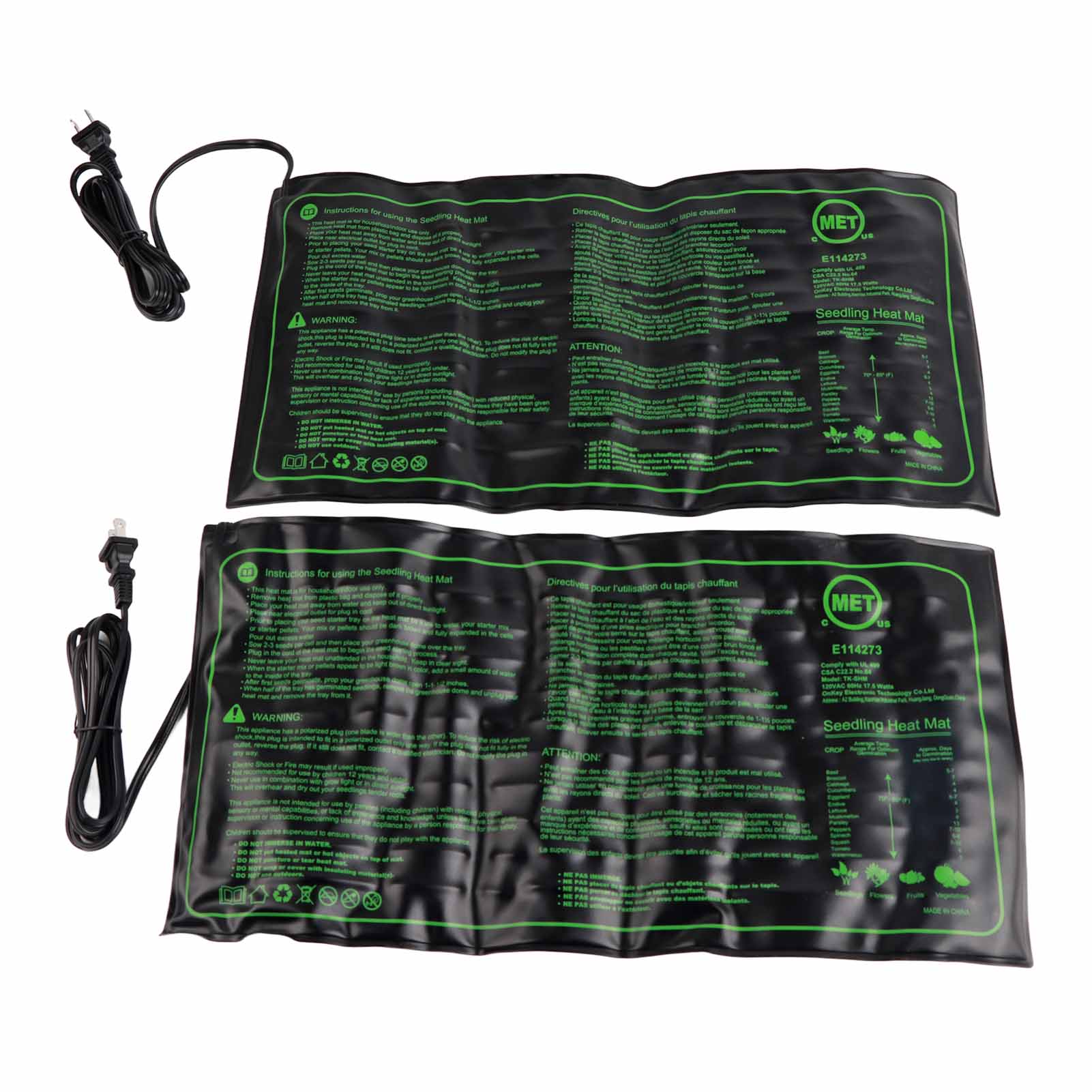 Set Mit 2 Wasserdichten Heizmatten Für Sämlinge, Zur Keimung Und Zum Pflanzenwachstum, Konstante Temperatur, Us-stecker 100–120 V