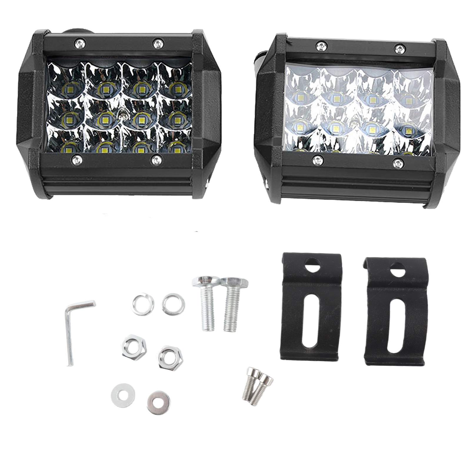 1 Paar Universelle 4-reihige, 4-zoll, 36w Led-lichtleisten Für Pkw Und Lkw (modifikation)