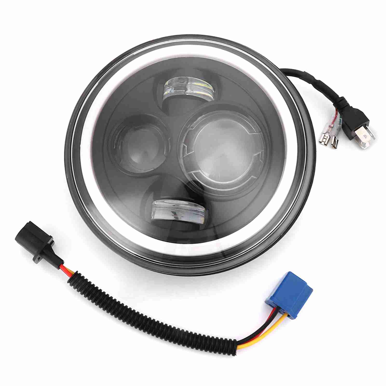 Runder 7-zoll-led-scheinwerfer Mit Lichtringen, Tagfahrlicht Und Blinkern.
