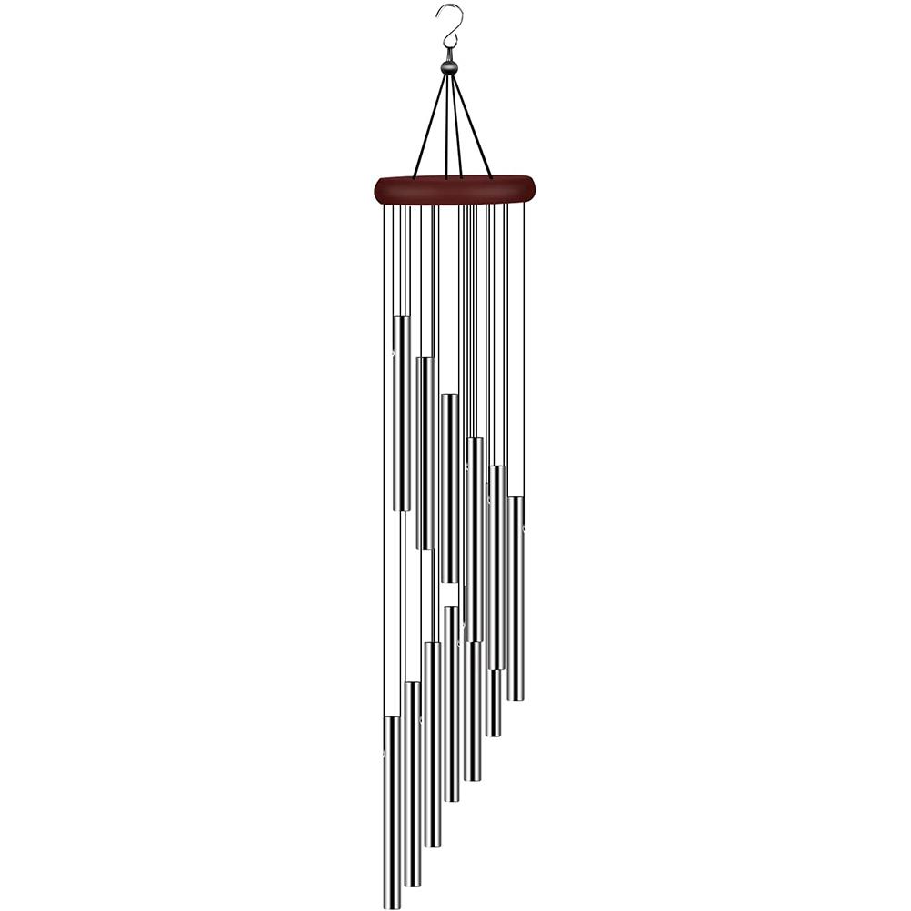 Metallenes Windspiel Mit 12 Aluminiumlegierungsröhren, Hängendes Trauer-windspiel Zur Dekoration Von Haus Und Garten