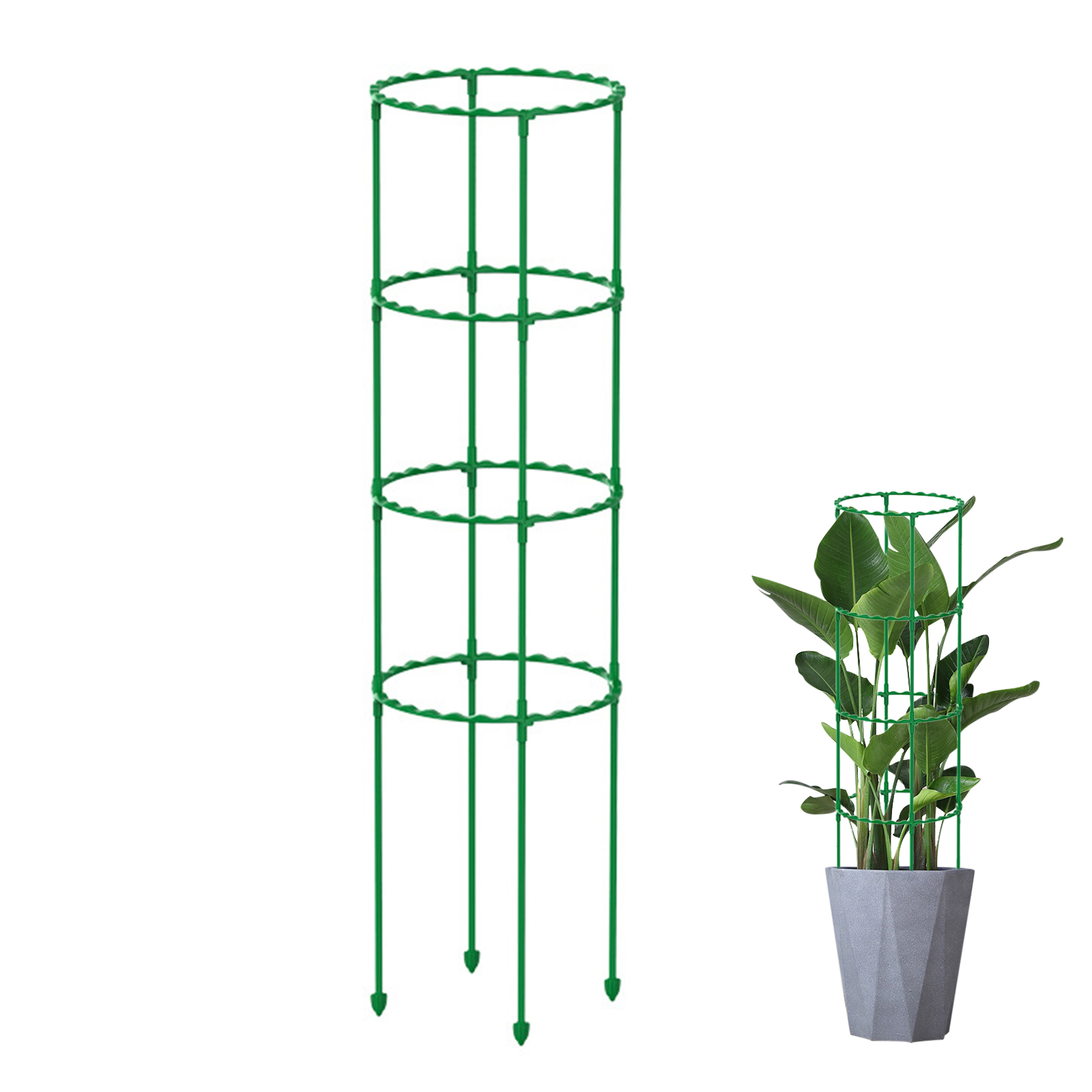 Ringförmige Pflanzenstütze Für Topfpflanzen Im Freien, Grün, 70 Cm Hoch, 4-stufig