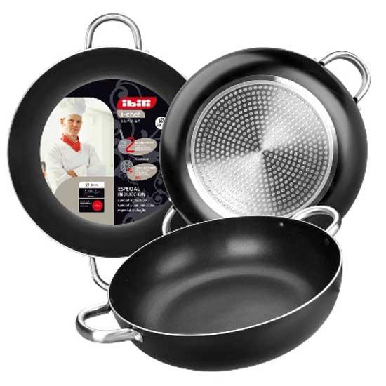 Ibili Tiefe Pfanne Silber 40 Cm Aluminium Ergonomisch