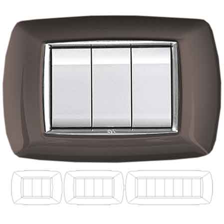Schwarze Aluminium-schalterabdeckplatte „mylife“ 4 Module