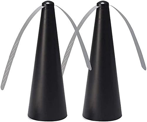 Fliegenfächer – Schmerzloser Fliegenvernichter 8,5 X 24,5 X 8,5 Cm – Schutz Vor Fliegenden Insekten – Ideal Für Gartenarbeit, Camping Und Essen Im Freien, 2er-pack, Schwarz