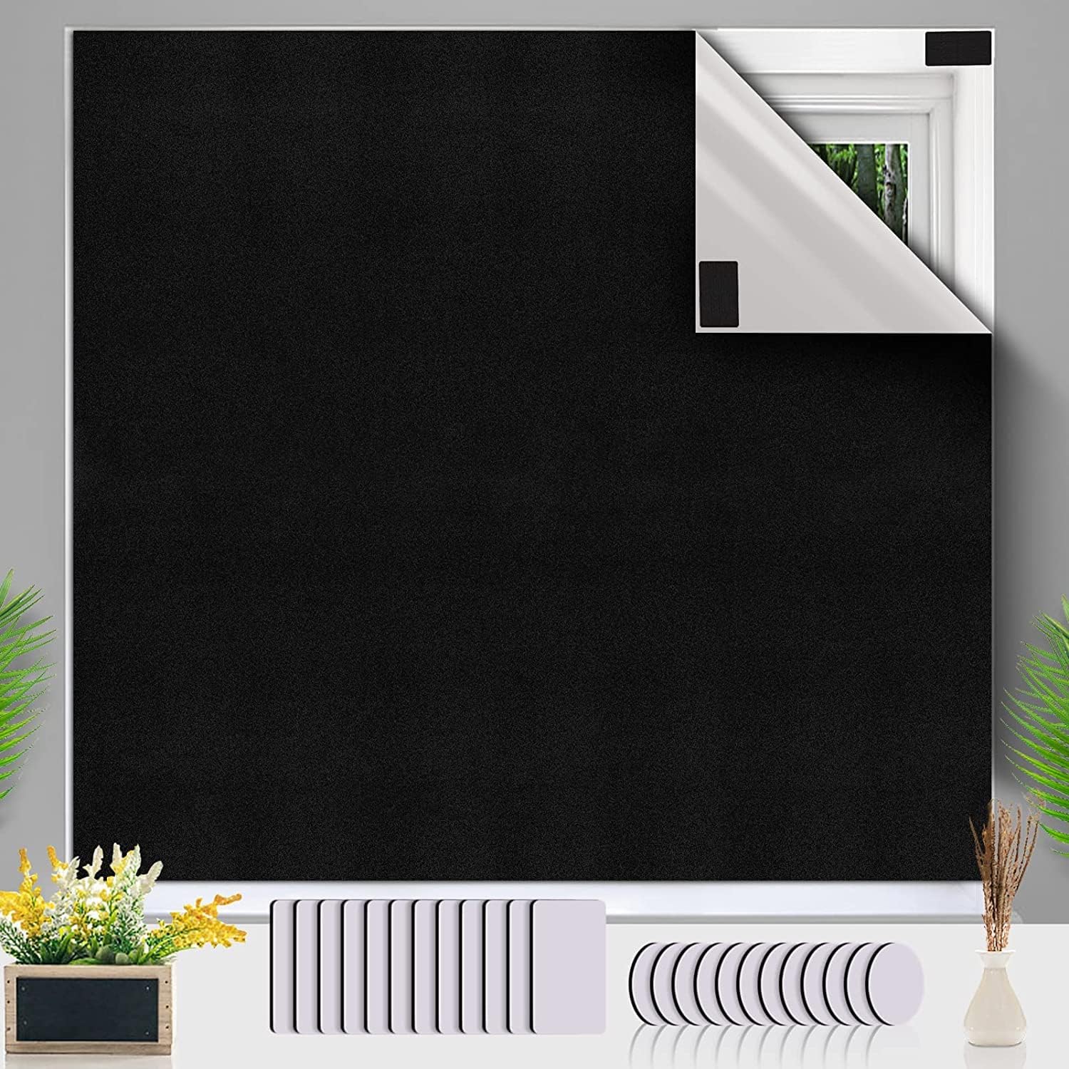 Ineasicer Tragbarer Verdunkelungsvorhang, 200 X 145 Cm, Kein Bohren Erforderlich, Individuell Zuschneidbar Für Jedes Fenster, Inklusive 15 Klebestreifen. Ideal Für Fenster, Schlafzimmer, Reisen, Wohnm