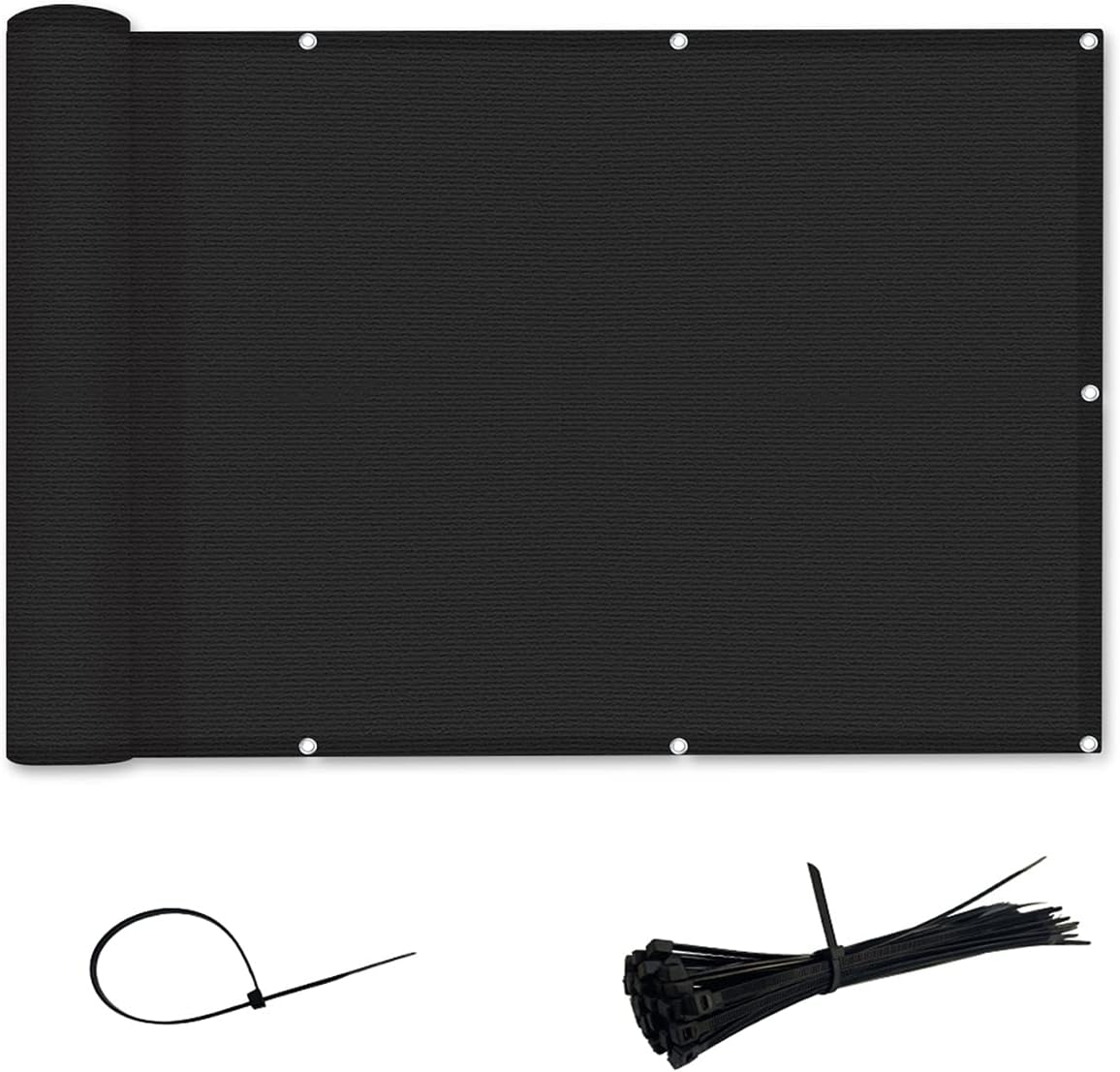 Ineasicer Balkon-sonnenschutz Und -verkleidung Aus Hdpe – Uv-, Reiß- Und Kratzfest An Den Nähten (0,9 X 3 M, Schwarz)