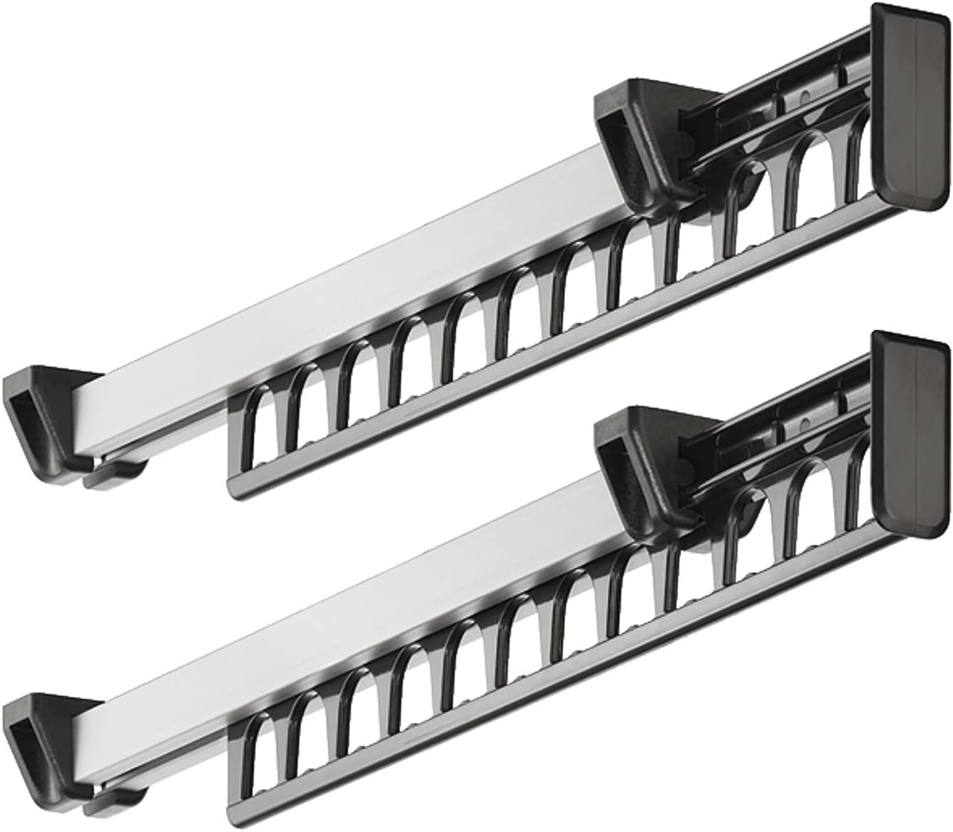 Ineasicer Schiebegarderobe Für Kleiderbügel, Halterung Für 12 Kleiderbügel, Länge 312 Mm, 2er-pack