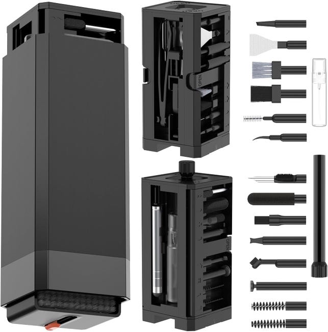 32-in-1 Multifunktions-reinigungsset Mit Bürste – Für Tastatur, Computer, Telefon, Kopfhörer, Bildschirm Und Linse (schwarz)