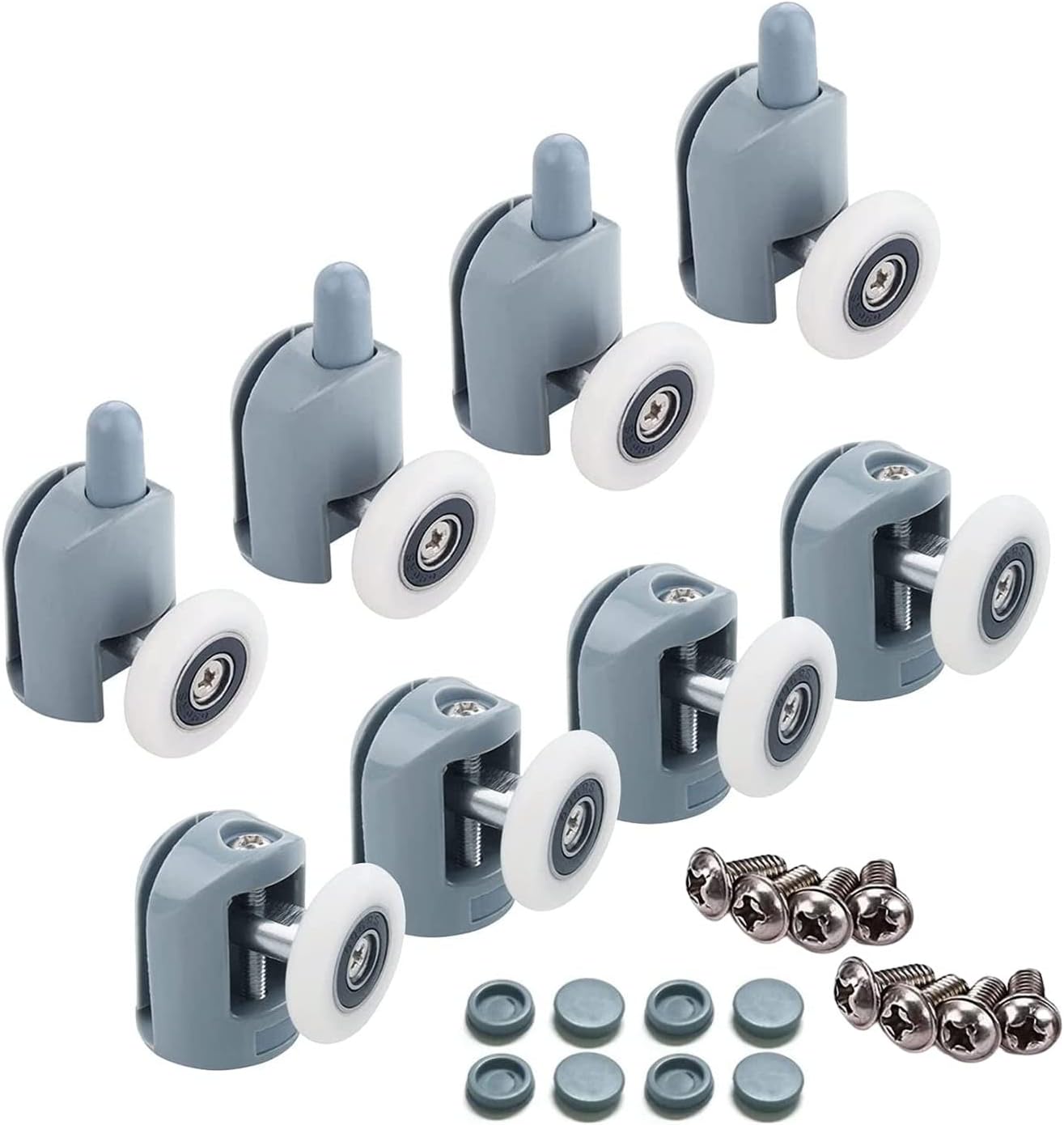 Set Mit 8 Ersatz-doppelrollen Für Duschtüren, 23 Mm Durchmesser (single-8pcs-23mm)