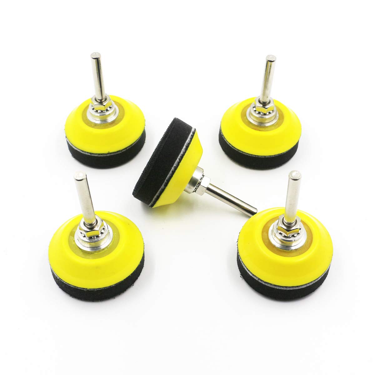 50 Mm (2 Zoll) Selbstklebende Schleifscheibe Für Schleifscheiben, 5er-pack Mit Bohrfutteradapter (6,35 Mm / 1/4 Zoll Schaft) Und Weicher Schaumstoffeinlage