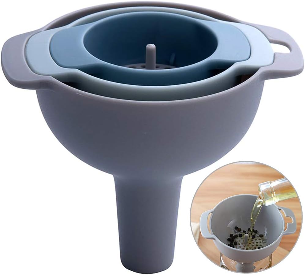 Lebensmitteltrichter, Küchentrichter, Marmeladentrichter Mit Filter, 4-in-1-trichterset Aus Lebensmittelechtem Kunststoff (4-teilig)