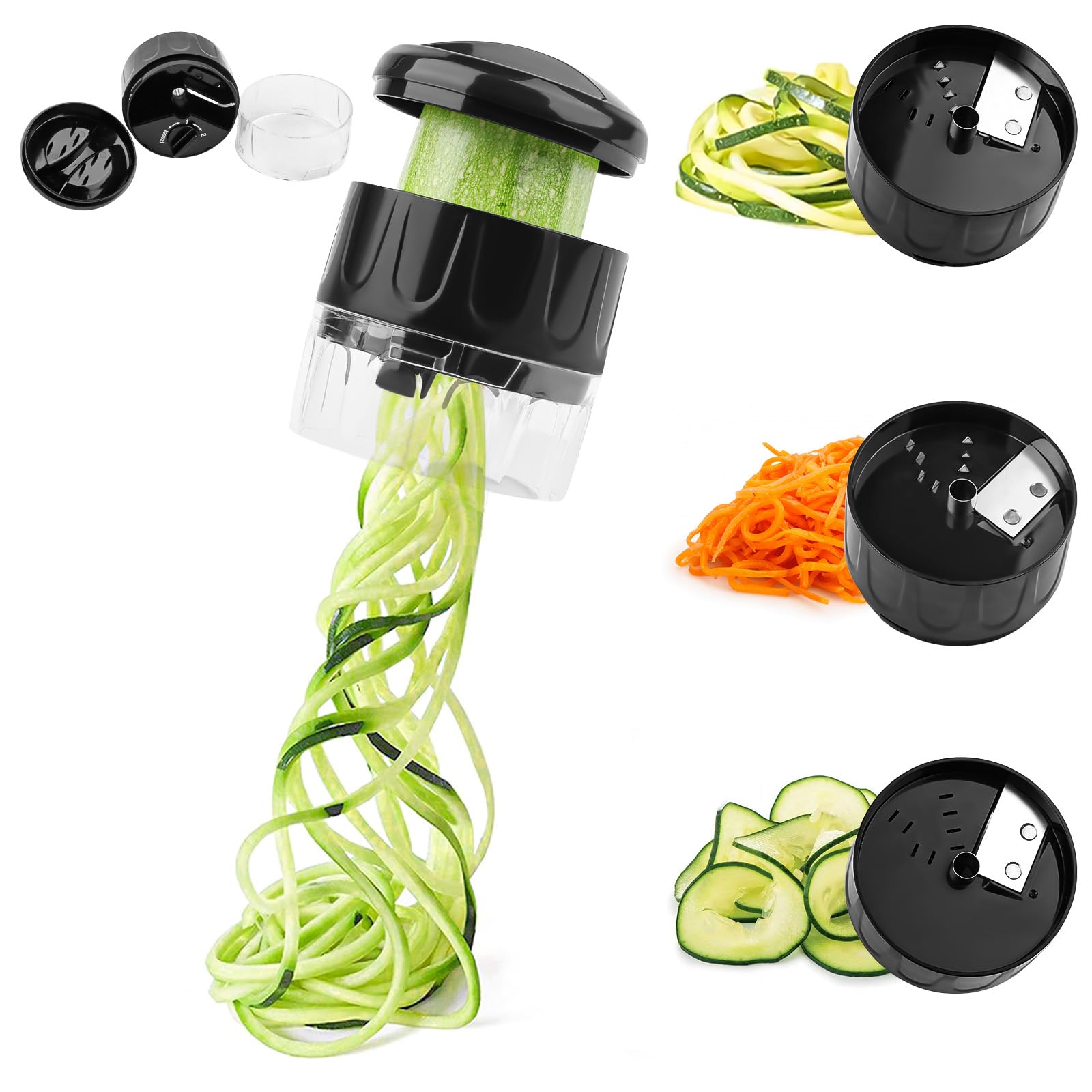 Gemüsespiralschneider, 3-in-1-gemüseschneider, Gemüsespaghetti, Für Zucchini-nudeln, Karottenspaghetti, Gurken-tagliatelle