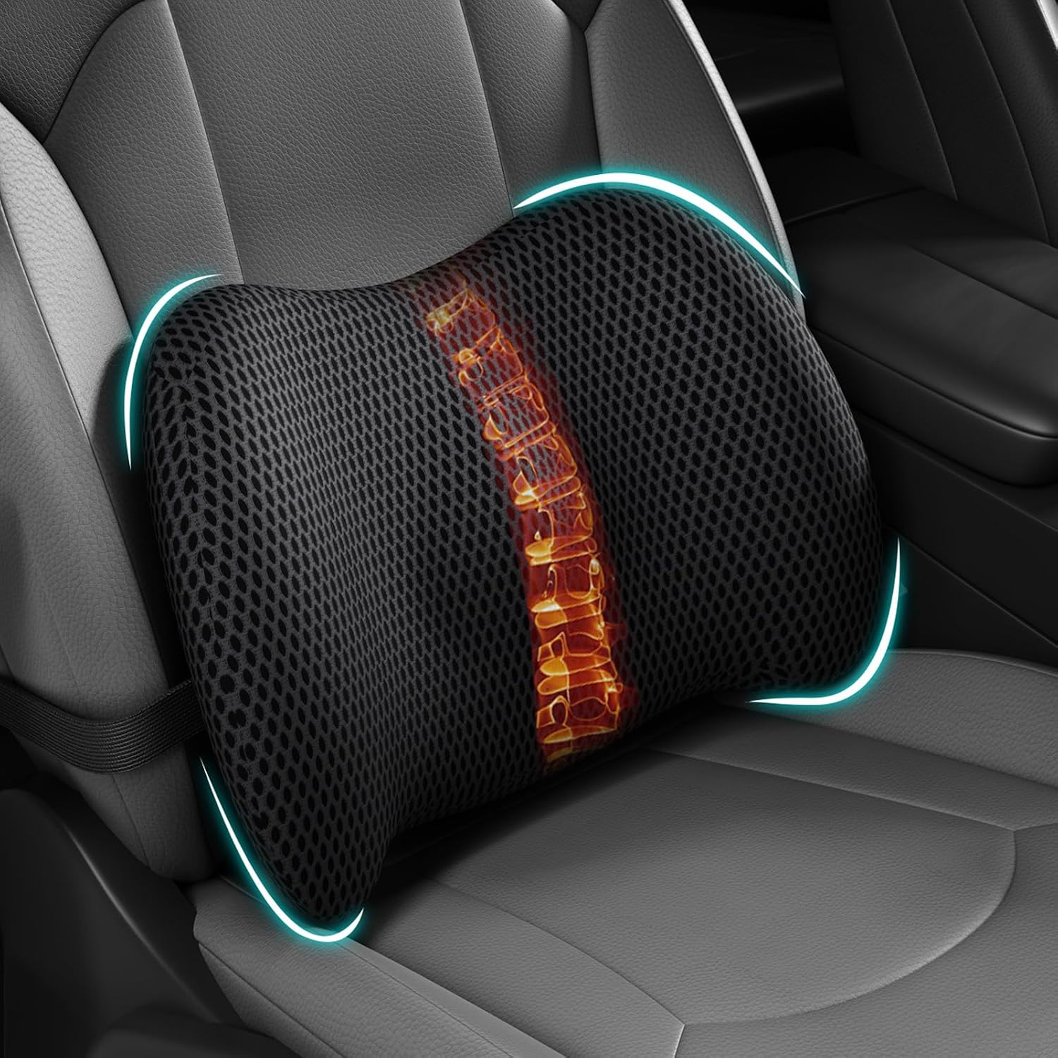 Lendenwirbelstütze Aus Memory-schaum Fürs Auto – Ergonomisches Lendenkissen (für Autofahren, Bürostühle Und Rollstühle) Mit Verstellbarem Gurt