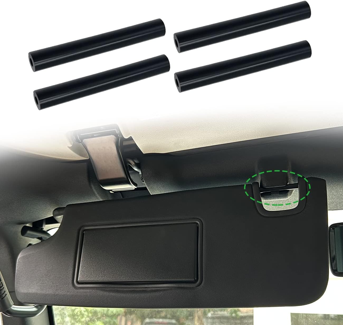 Reparaturset Für Sonnenblenden Für Jeep Wrangler Jk Jku (2007-2017) – Reparaturschläuche Für Die Linke Und Rechte Seite (4er-set, Schwarz)