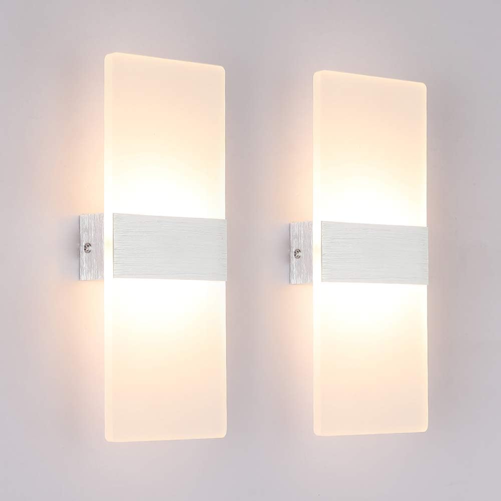 2er-pack Wandleuchten Für Den Innenbereich, 7 W Led, Kreatives Design, Dekorative Wandlampen Für Schlafzimmer, Flur, Wohnzimmer, Hotelzimmer, Warmweißes Licht (3000 K).