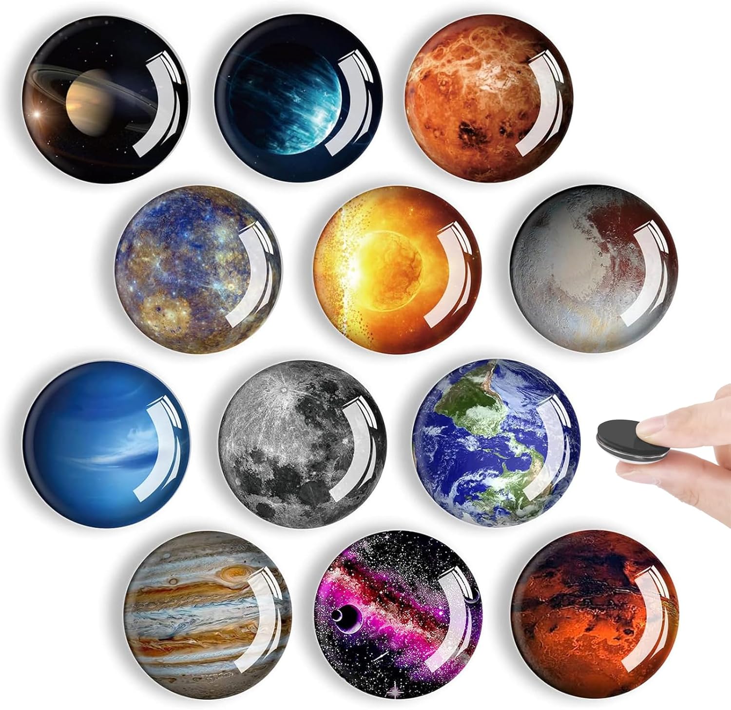 Kühlschrankmagnete, 12 Stück Whiteboard-magnete, Dekorative Planeten-kühlschrankmagnete Für Kühlschrank, Whiteboard, Pinnwand, Geschenk Für Kinder Und Erwachsene