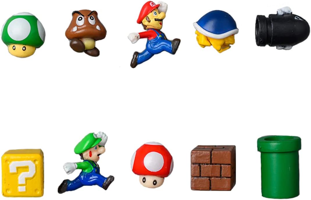 Set Mit 10 Mini-3d-super-mario-brothers-kühlschrankmagneten – Lustige Magnete Für Whiteboards Und Spinde – Dekorative Magnete Für Büros Und Küchen