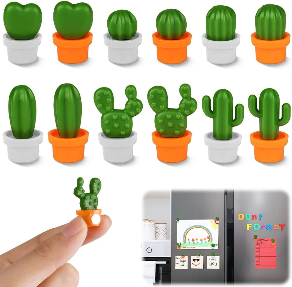 12er-pack Kaktus-kühlschrankmagnete, Magnetische Whiteboard-kühlschrankmagnete, Niedliche 3d-kühlschrankmagnete, Geeignet Zur Dekoration Von Whiteboards, Kühlschränken Und Schulspinden