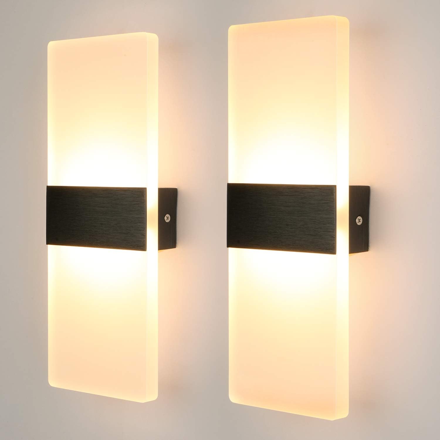 2-teilige Wandleuchte Für Den Innenbereich, 7 W, Moderne Led-acryl-wandleuchte, Dekorative Wandleuchte Für Wohnzimmer, Schlafzimmer, Flur, Esszimmer, Warmweiß