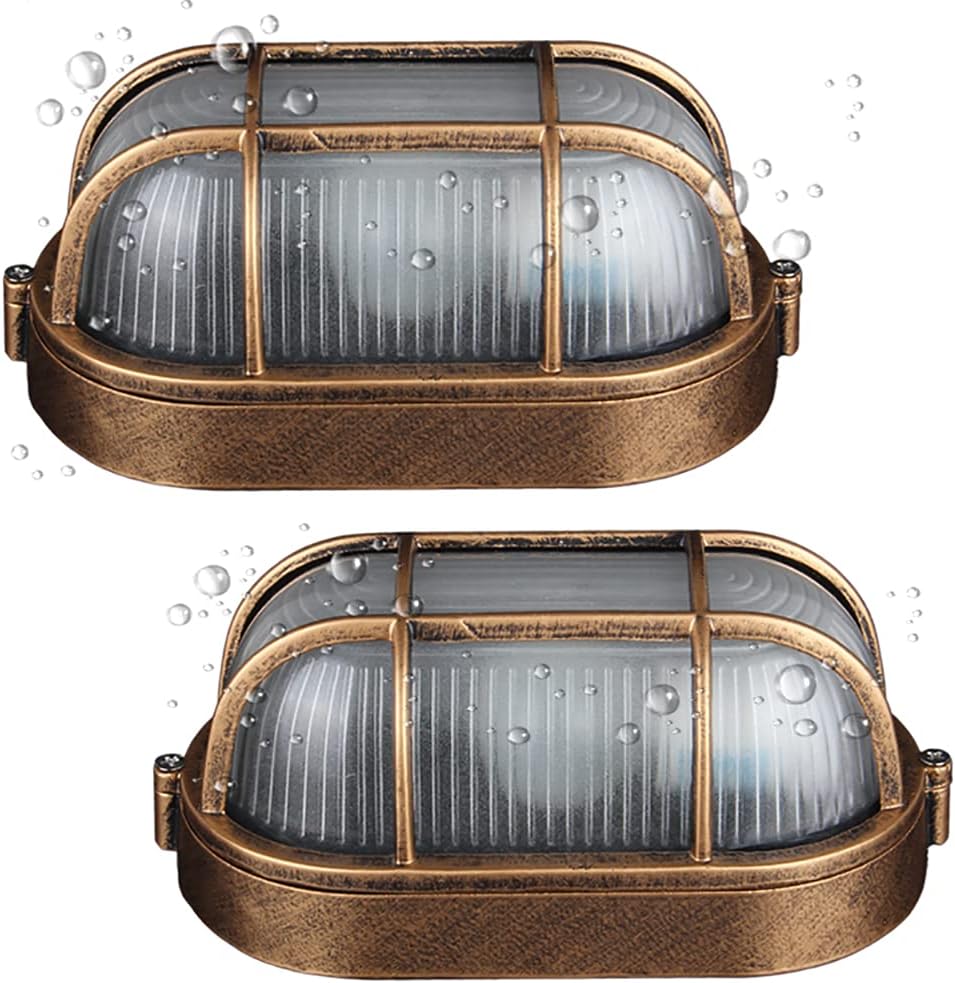 2-teilige Außenwandleuchte, Ovale Wandleuchte Aus Aluminiumdruckguss, Nautische Vintage-industrie-wandleuchte, Bootslampe, Wanddekoration Für Terrasse Und Flur
