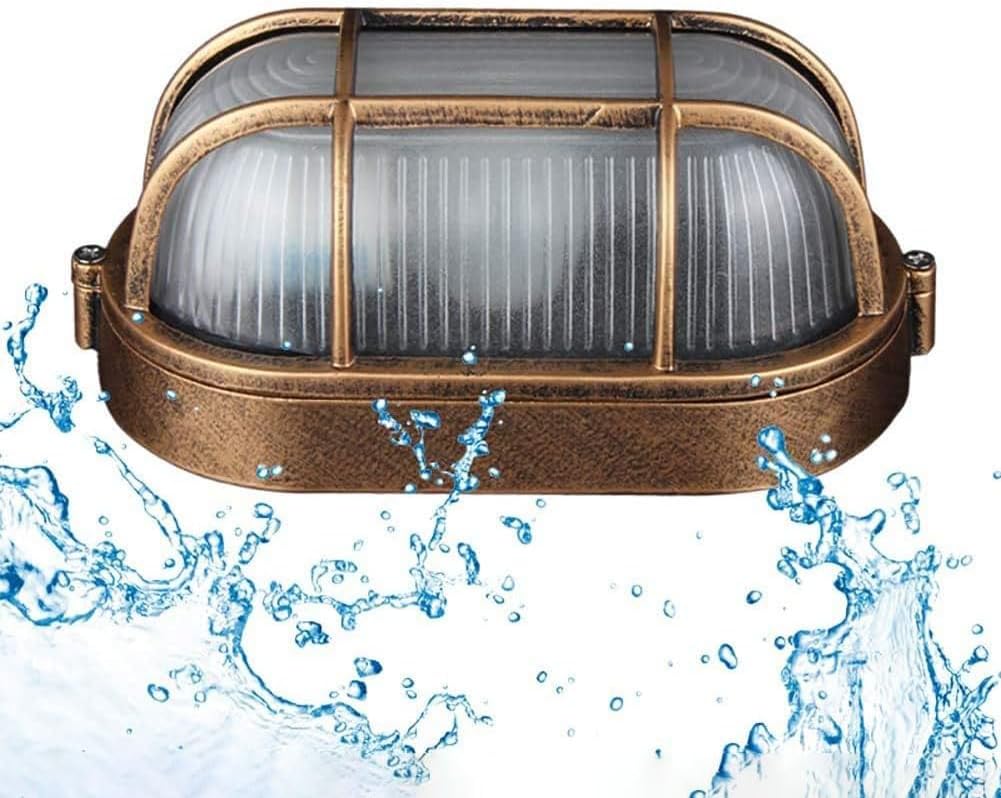 Außenwandleuchte Im Industriellen Retro-stil, Ovale Bullaugen-bootsleuchte, Elliptische Deckenleuchte, Wandleuchte, Für Den Innen- Und Außenbereich, E27