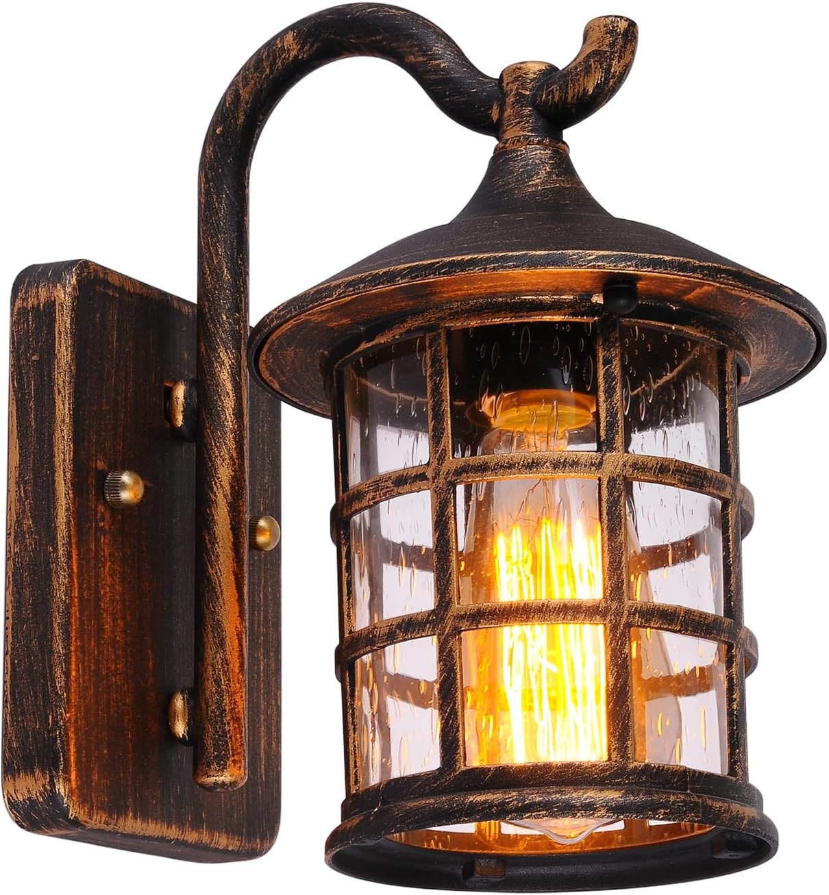 Außenwandleuchte, Ip55 Vintage-außenleuchte Mit Klarglas, Aluminium-außenwandleuchte, Braune Außenwandleuchte, Leuchtmittel Nicht Enthalten
