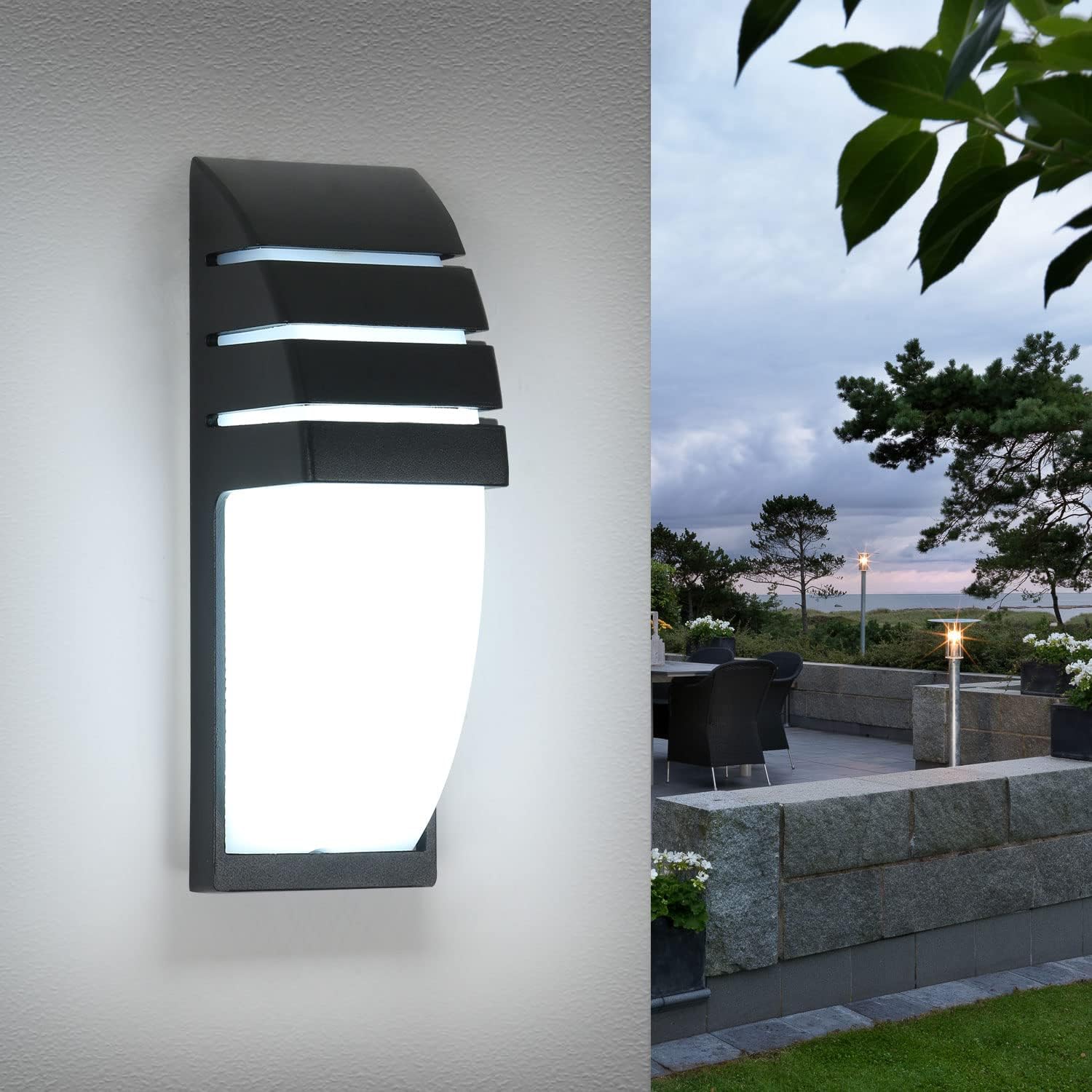 Wandleuchte Für Den Innen- Und Außenbereich, Schwarz, 6 W, 6000 K Kaltweiße Led-wandleuchte, Ip65 Wasserdicht, Für Hof, Garten, Terrasse Und Patio