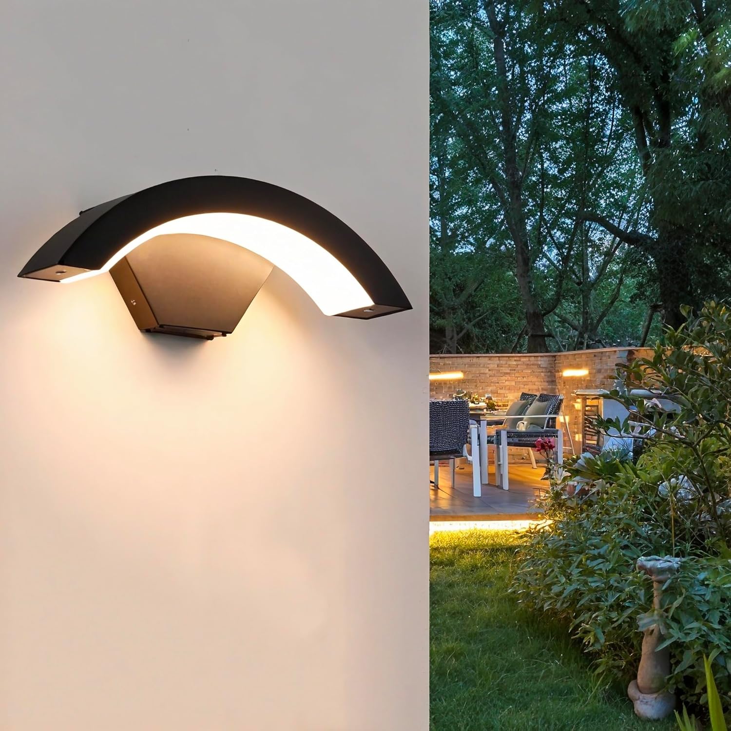 Außenwandleuchte, 18w Led-außenwandleuchte Ip65 Wasserdicht, Moderne Außenwandleuchte Für Garten, Terrasse, Wand, Weg, Villa, Flur (warmweiß 3000k)