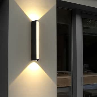 Led-wandleuchte Für Den Innen- Und Außenbereich, Schwarz, 15 W, Aluminium, Ip65 Wasserdicht, Warmweißes Licht (3000 K), Geeignet Für Flur, Garten, Schlafzimmer Und Terrasse