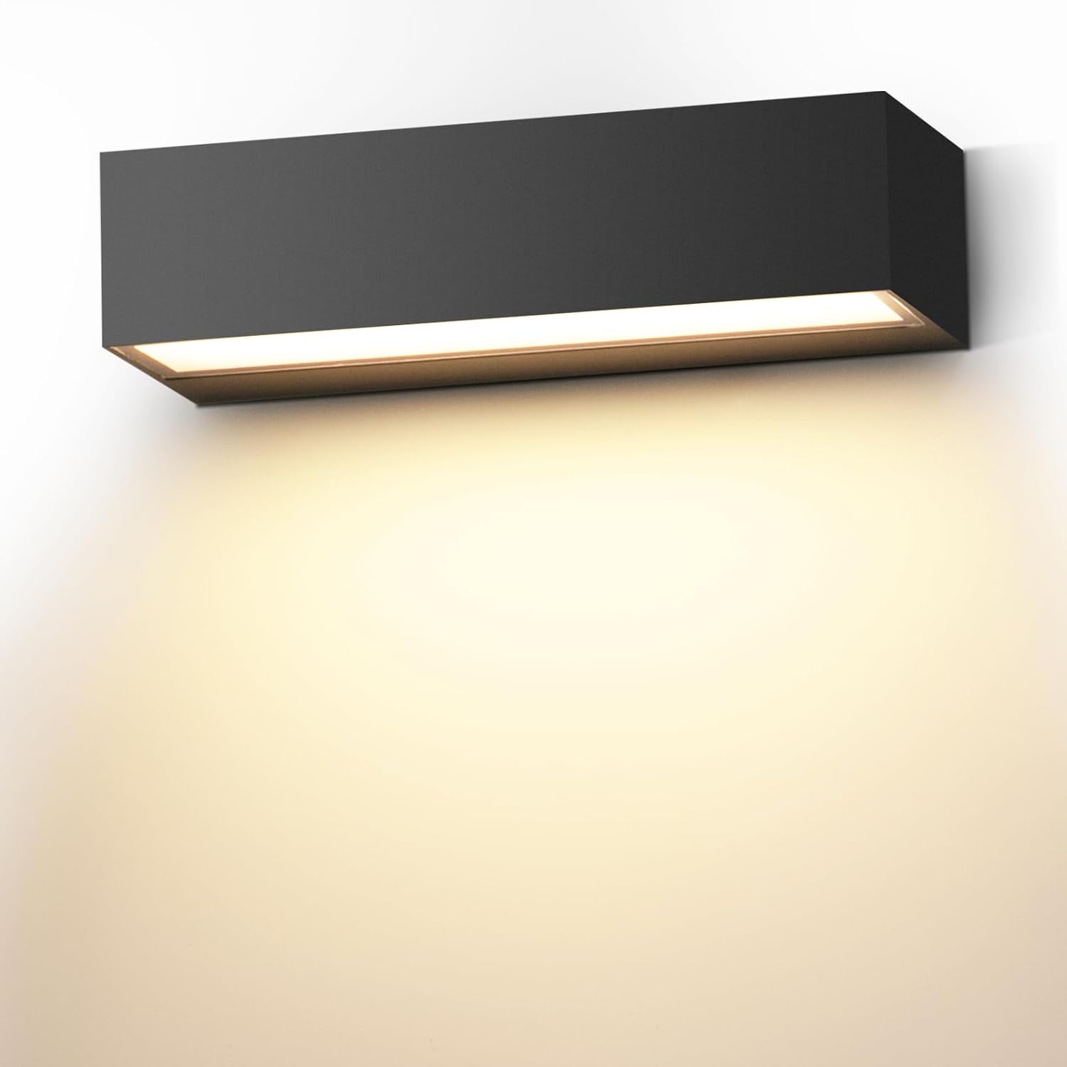 18-w-innenwandleuchte, 30 Cm, Schwarze Led-außenwandleuchte, 3000 K Warmweiß, Wasserdicht (ip65)