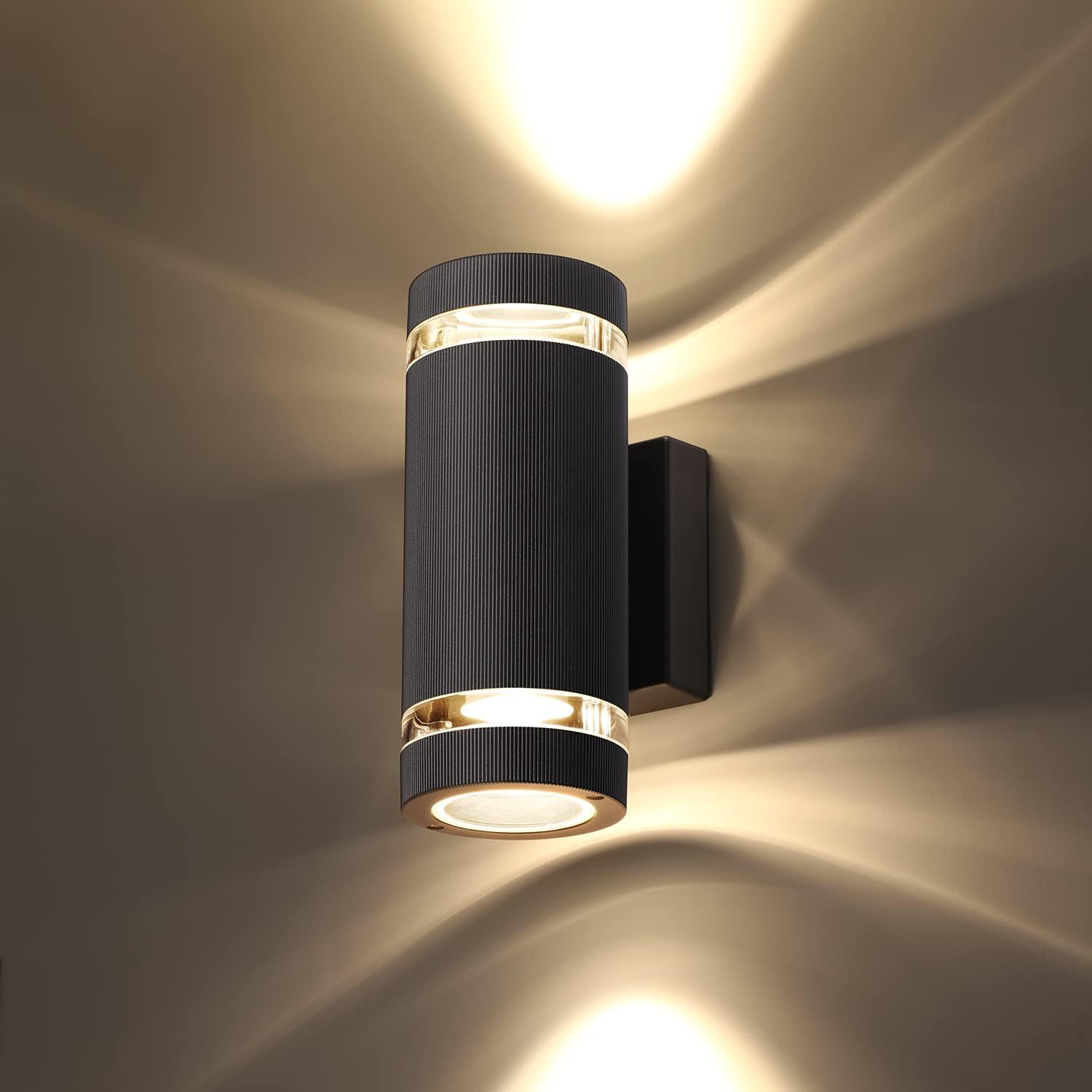 Led-außenwandleuchte, Ip65 Wasserdicht, Moderne 3000k-aluminium-wandleuchte Für Garten, Garage, Terrasse, Patio, Eingangsbereich, Außenbeleuchtung, Schwarz