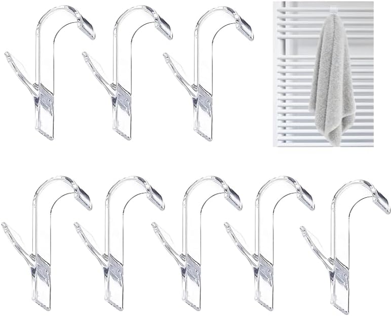 Runde Heizkörperhaken, 8-teiliges Set, Handtuchhaken, Badhandtuchhaken, Handtuchtrocknerhaken, Handtuchhalter Für Alle Standardheizkörper – Transparent