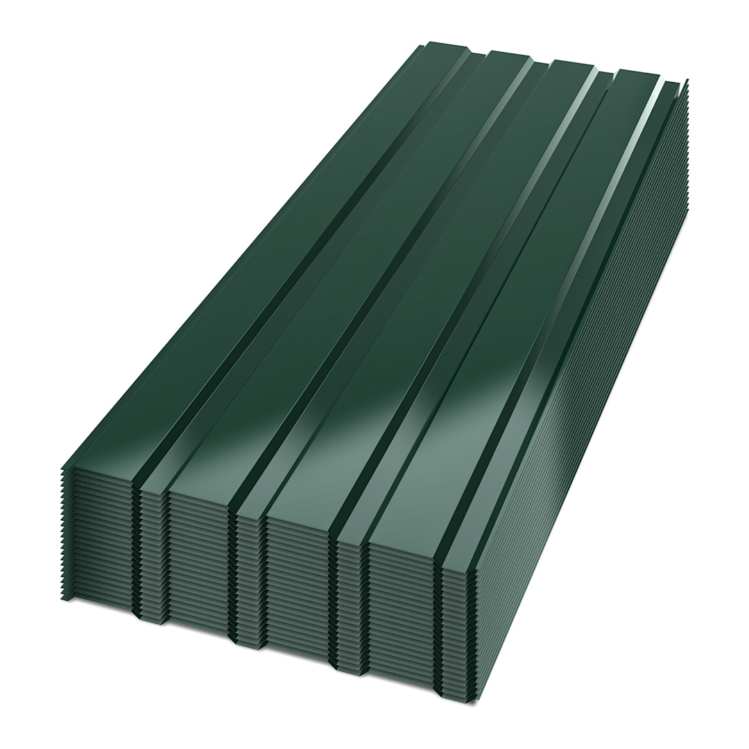 Jiubiaz 24 Stück Dachblech Trapezblech Profilblech Platten Aus Metall, Glatte Oberfläche, Mit Handschuhen, 115x45 Cm, 0,25 Mm, 12 M², Grün
