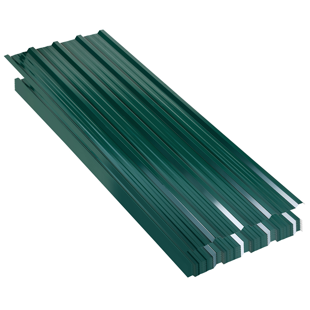 Jiubiaz 36 Stück Dachblech Trapezblech Profilblech Platten Aus Metall, Inkl. Schnittfester Handschuhe, 129x46 Cm, 0,25 Mm, 21 M², Grün