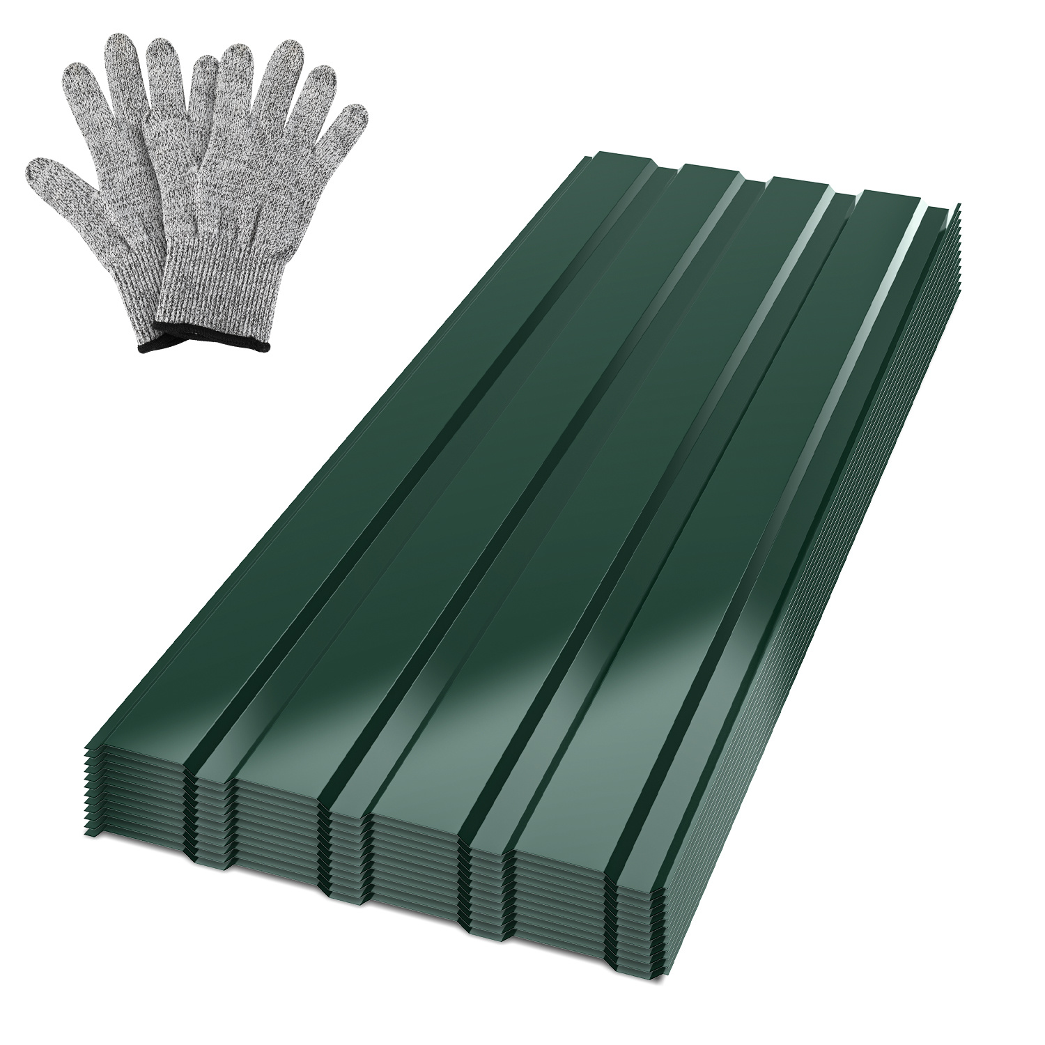 Jiubiaz 36er Trapezblech Dachplatten 0,25 Mm, 115 X 45 Cm, Grün, Stahl, Bis 18 M²