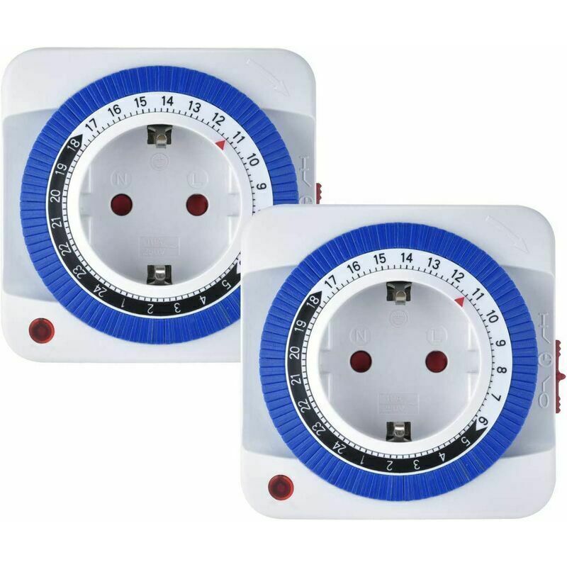 Jssevn - Mechanischer Timer, Programmierbarer 24-stunden-timer Mit 96 Schaltsegmenten, Zeitschaltuhr Für Beleuchtung, 16 A, 3680 W