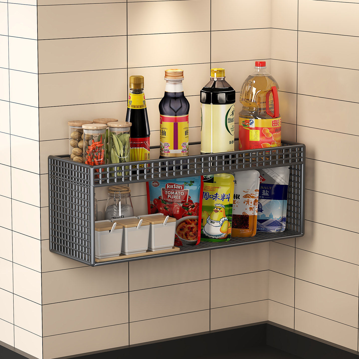 Jssevn - Metallregal Zur Aufbewahrung Von Tassen Und Teetassen, Wandregal Für Küche, Speisekammer, Badezimmer Und Büro (30 X 13 X 20 Cm)