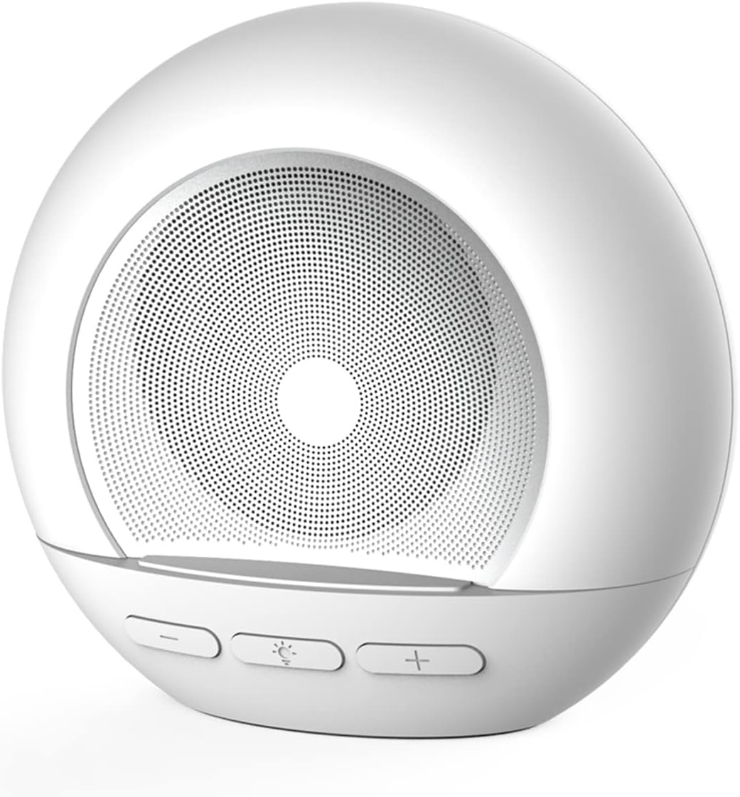Jssevn - Tragbarer Bluetooth-lautsprecher, Basssäule, Farbiges Nachtlicht, Kreative Schreibtischlampe, Schlafradio (weiß)