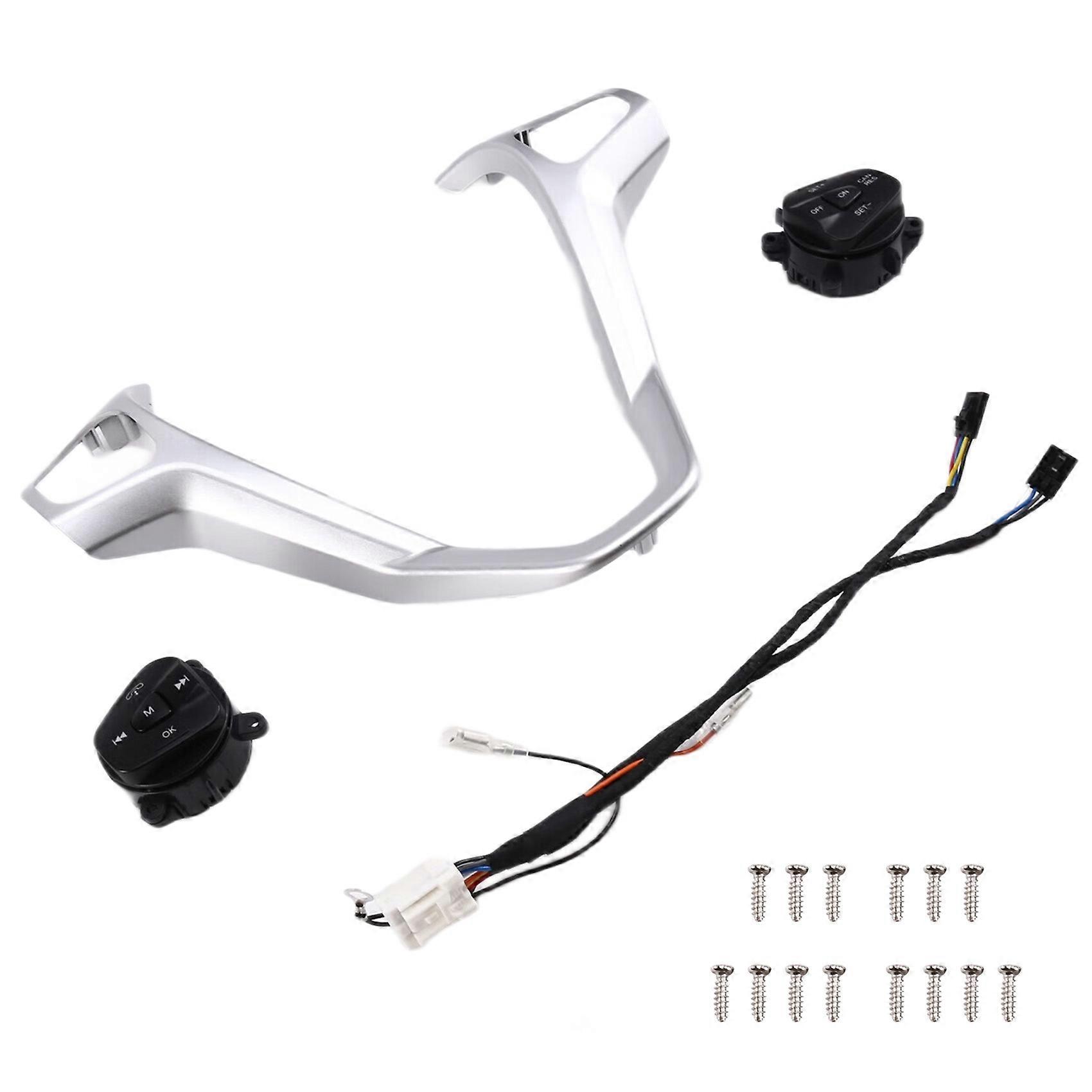 Multifunktionsknopf Für Tempomat-schalter Am Lenkrad Mit Zierrahmen Und Kabelbaum Für Ford Fiesta Mk7 Mk8 Escort Ecosport 13-15