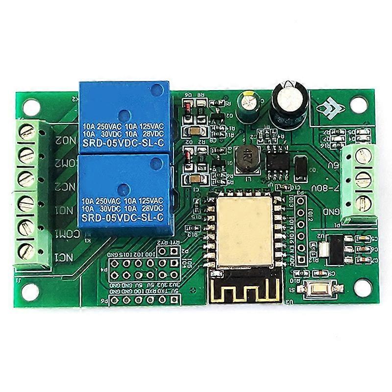 Esp8266 Esp-12f Wlan-relaismodul, 2 Kanäle, 5v/8-80v Relais-schalter, Entwicklungsboard Für Arduino Ide, Smart-home-app, Fernsteuerung