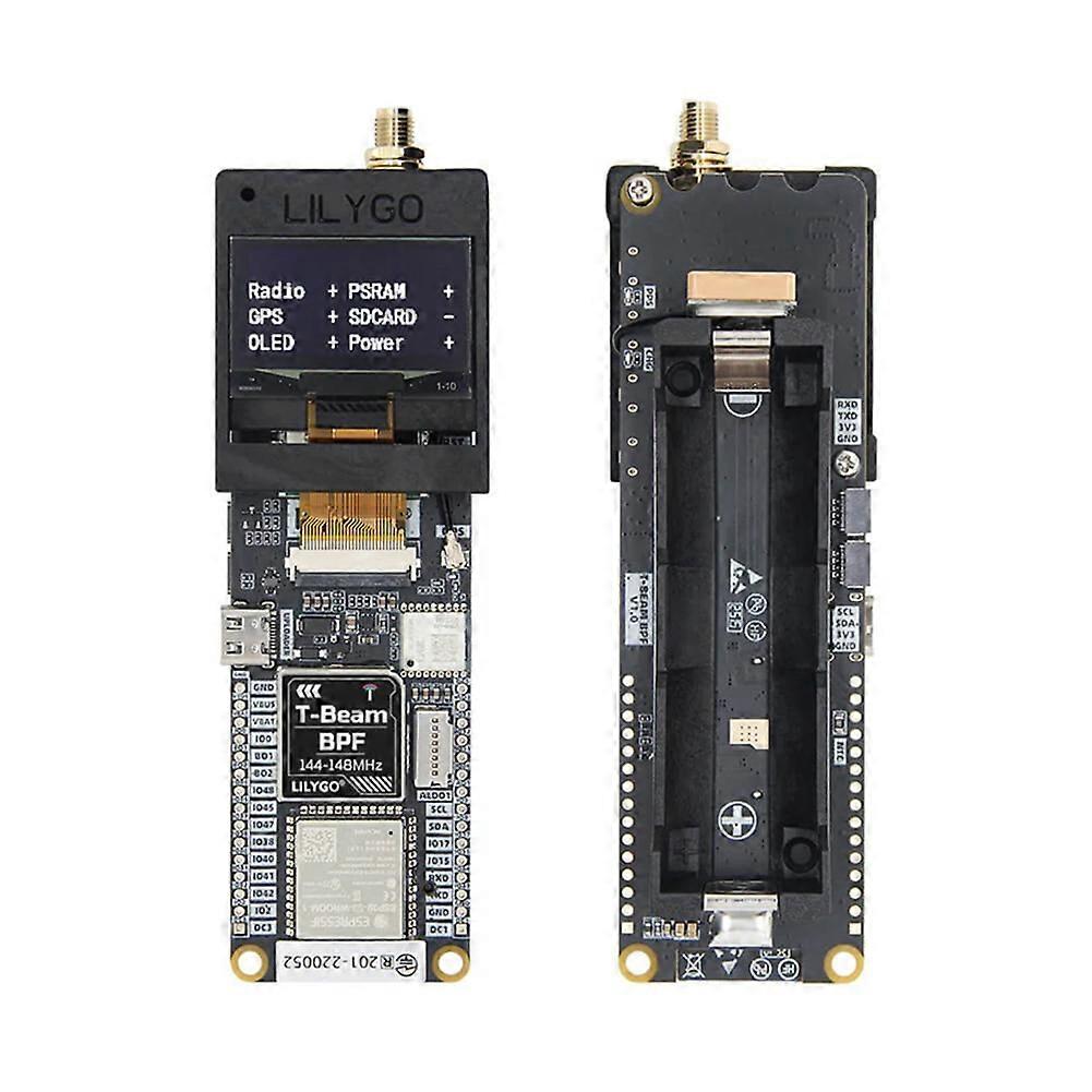 Lilygo T-beam Bpf 144-148 Mhz Entwicklungsboard Mit Esp32-s3 Wireless Rf Modul, 0,96 Zoll Oled, Sx1278 Bpf Lora Modul