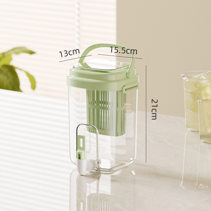 Kalter Wasserkaraffe Mit Hahn Für Kühlschrank, 1.5l, Leichter Luxus-stil In Matcha-grün, Hitzebeständig, Bpa-freier Saft- Und Fruchttee-krug, Modernes Design Für Die Küche-lsw