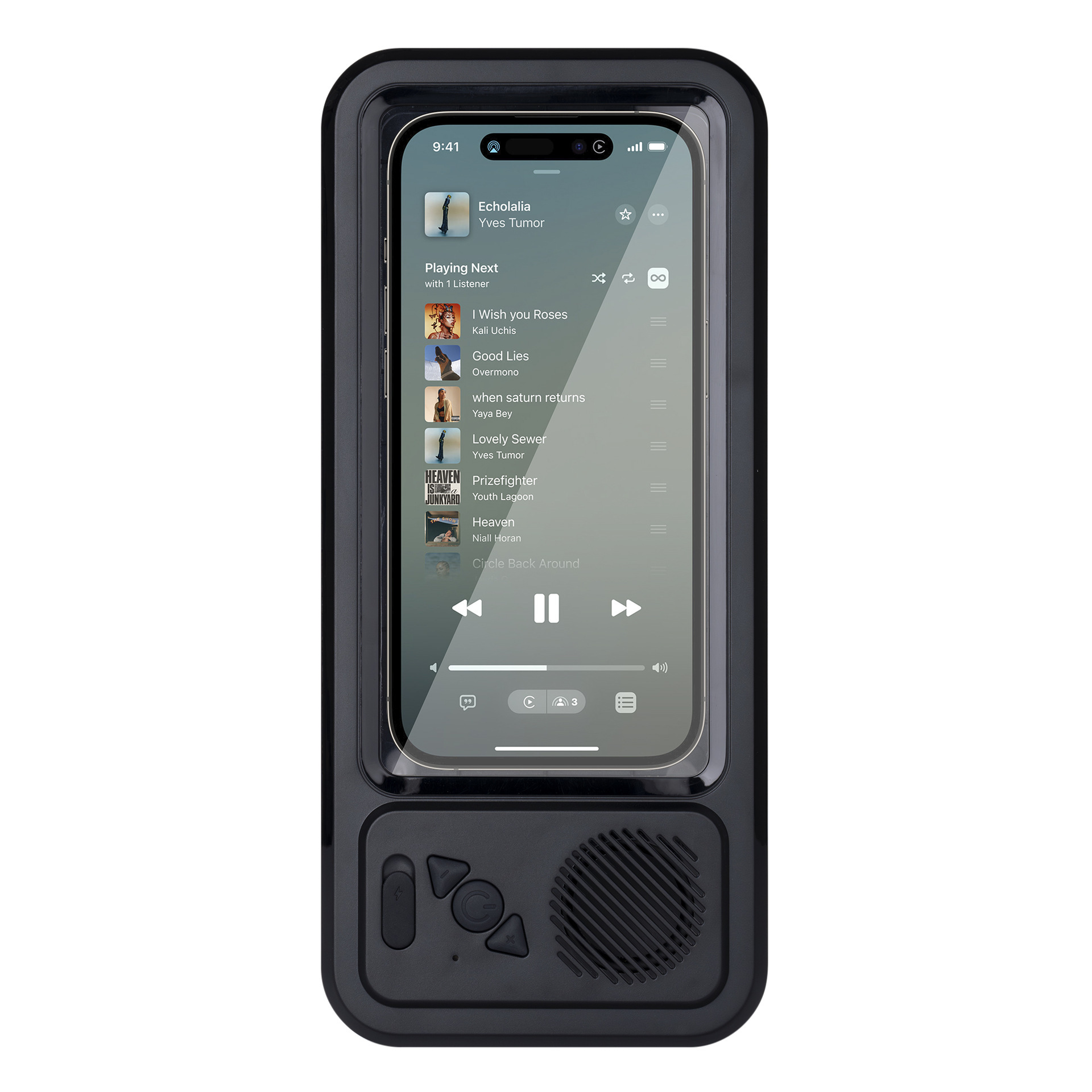 Wasserdichter, Berührungsempfindlicher Telefonhalter Für Das Badezimmer Mit Tragbarem Bluetooth-lautsprecher – Ideal Zum Serien Schauen, Modell Z07 Schwarz-lsw