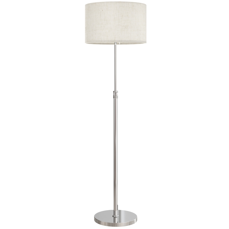 Stehlampe Mit Fernbedienung, Höhenverstellbar, Stoffschirm, Metallständer, Anpassbare Helligkeit, Fußschalter, Beige