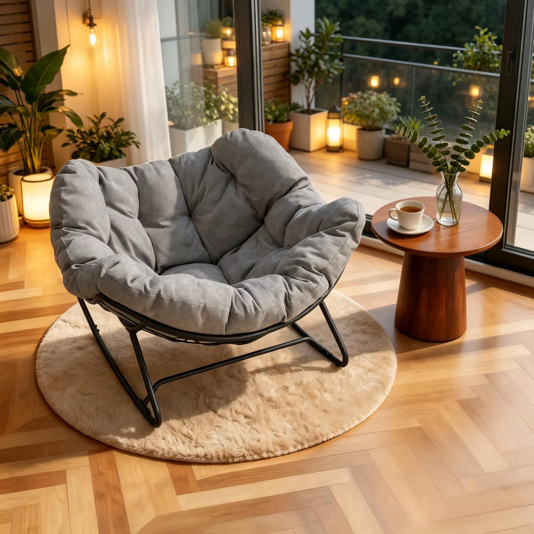 Balkon Sessel,ei-förmige Einzelne Stuhl,halbkreis Schaukelstuhl,wohnzimmer Stuhl(nur Mit Wohnzimmer Stuhl)